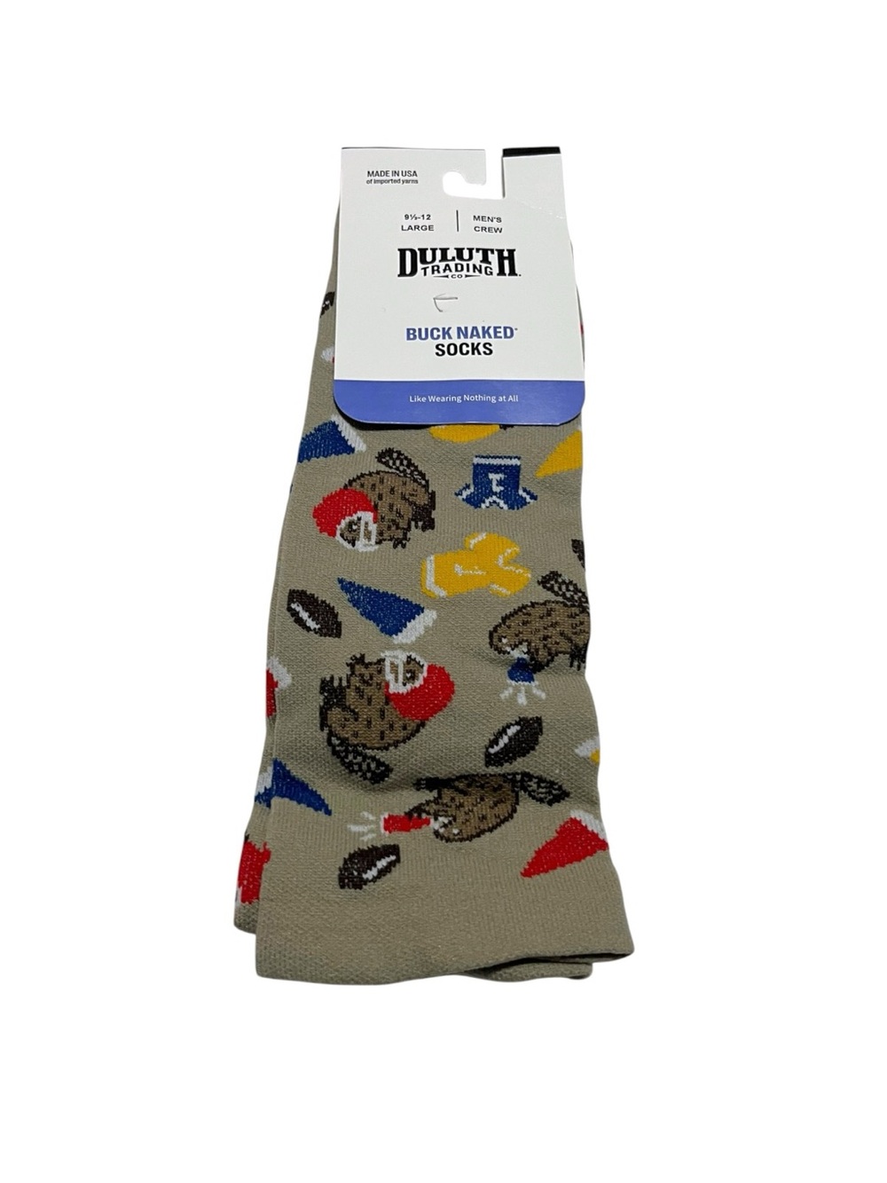 NEW Duluth Trading Men’s Crew Buck Naked Socks Size L 9.5-12